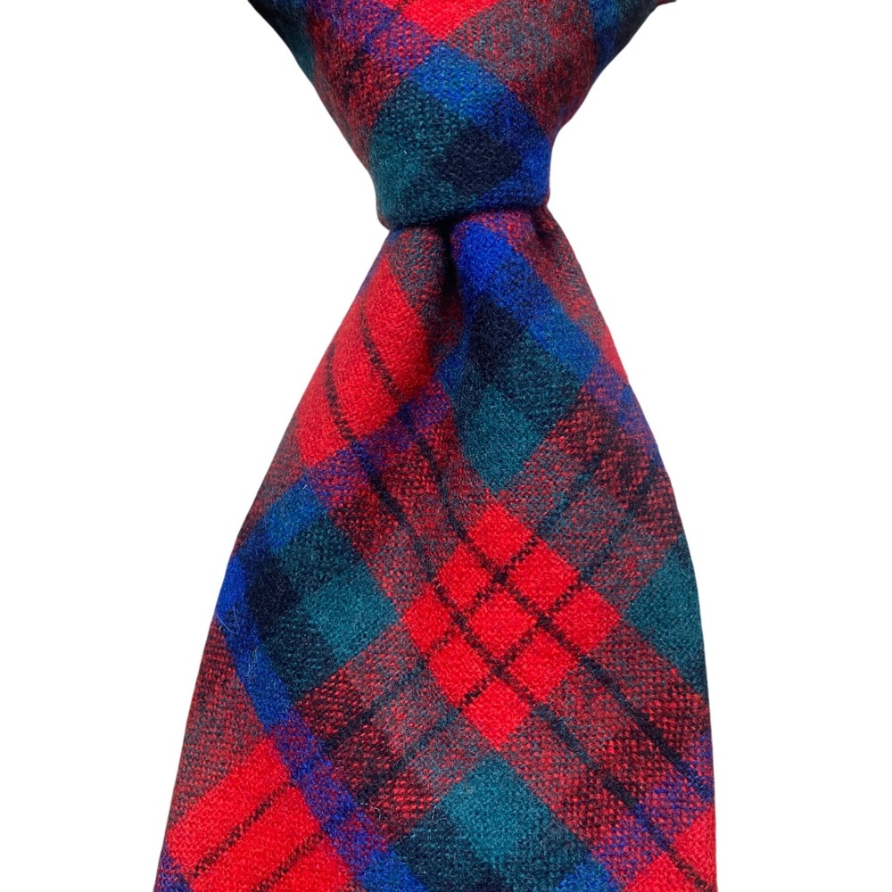 Vintage Pendleton Wool Tartan Necktie Mens Red Plaid‎ USA Plaid